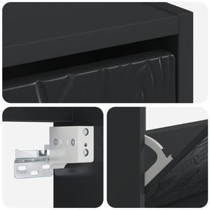 Τοίχου Ντουλάπα Παπουτσιών DELFT 71 x 17 x 43 εκ Μαύρο - Pakobazaar