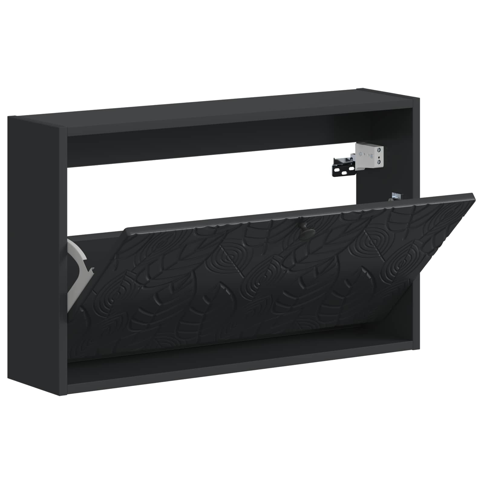 Τοίχου Ντουλάπα Παπουτσιών DELFT 71 x 17 x 43 εκ Μαύρο - Pakobazaar