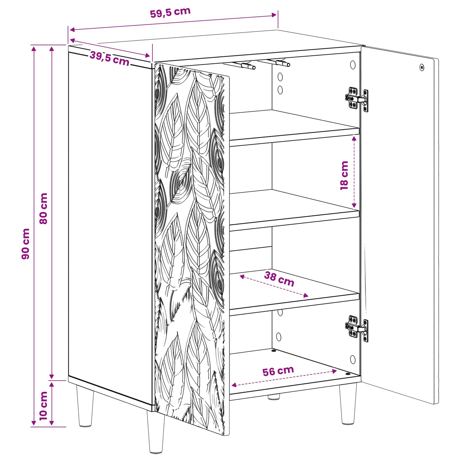 Ντουλάπα Παπουτσιών DELFT 59,5 x 39,5 x 90 εκ. Sonoma Δρυς - Pakobazaar