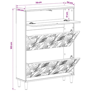 Ντουλάπα Παπουτσιών DELFT 78 x 24 x 103 εκ. Επεξεργασμένο Ξύλο - Pakobazaar