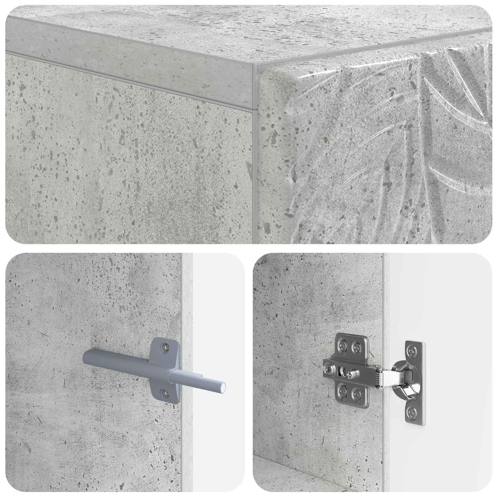 Ντουλάπα τουαλέτας DELFT Γκρι Σκυροδέματος 66 x 25,5 x 190 εκ. - Pakobazaar