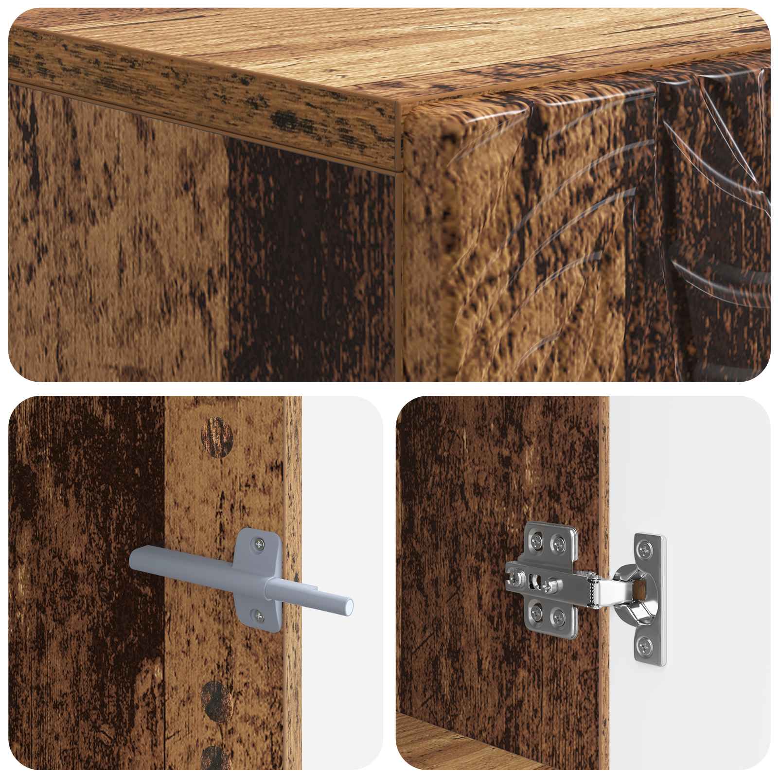 Ντουλάπα τουαλέτας DELFT Παλαιωμένο ξύλο 66 x 25,5 x 190 εκ. - Pakobazaar