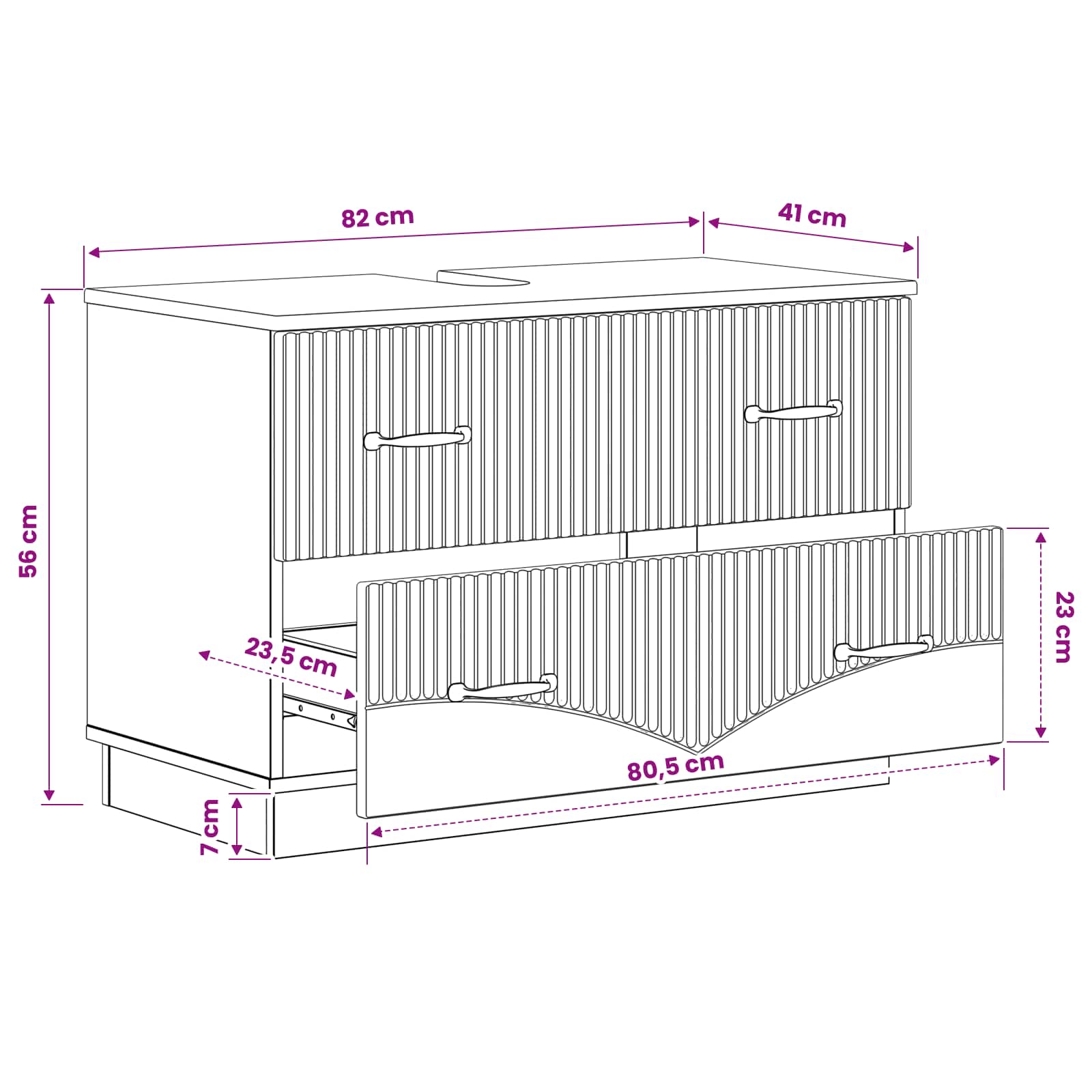 Ντουλάπα Νιπτήρα Mπάνιου HOORN Μαύρο 82 x 41 x 56 εκ. - Pakobazaar