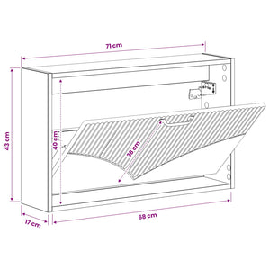 Τοίχου Ντουλάπα Παπουτσιών HOORN 71 x 17 x 43 εκ Sonoma Δρυς - Pakobazaar