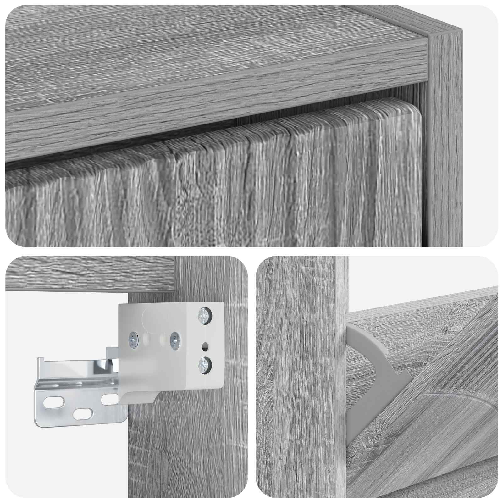 Τοίχου Ντουλάπα Παπουτσιών HOORN 71 x 17 x 43 εκ Γκρι Sonoma - Pakobazaar