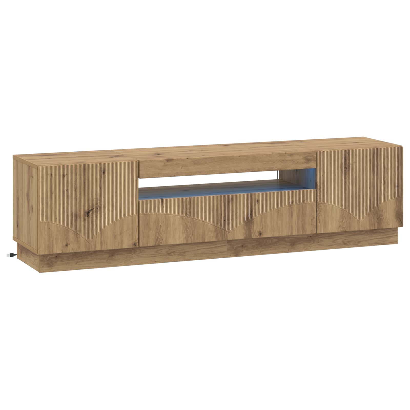 Ντουλάπα LED Τηλεόρασης Artisan Δρυς Επεξεργασμένο Ξύλο - Pakobazaar