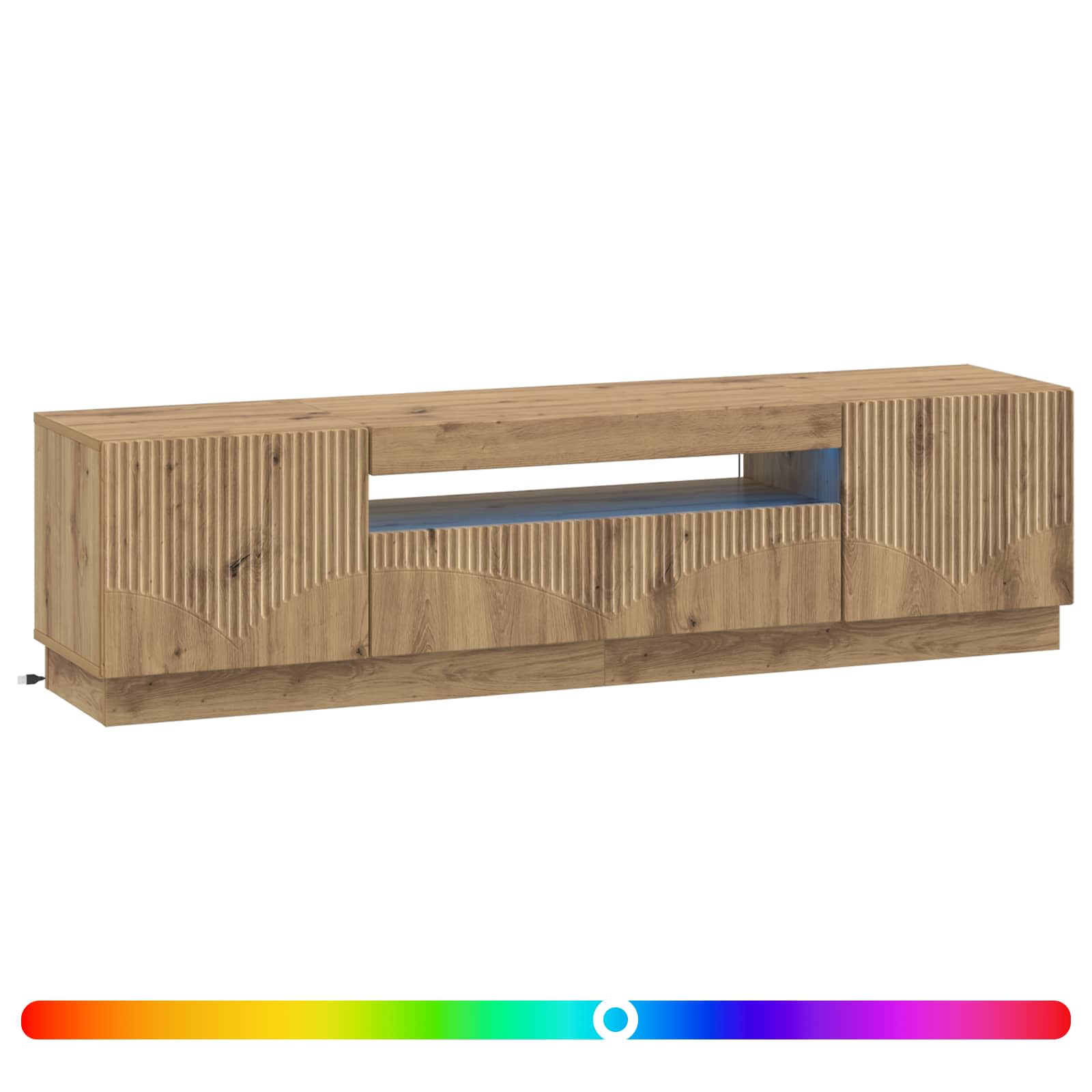 Ντουλάπα LED Τηλεόρασης Artisan Δρυς Επεξεργασμένο Ξύλο - Pakobazaar