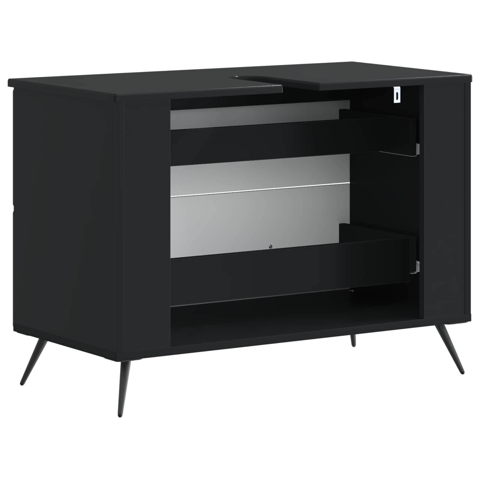 Ντουλάπα Νιπτήρα Mπάνιου BREDA Μαύρο 82 x 41 x 59 εκ - Pakobazaar