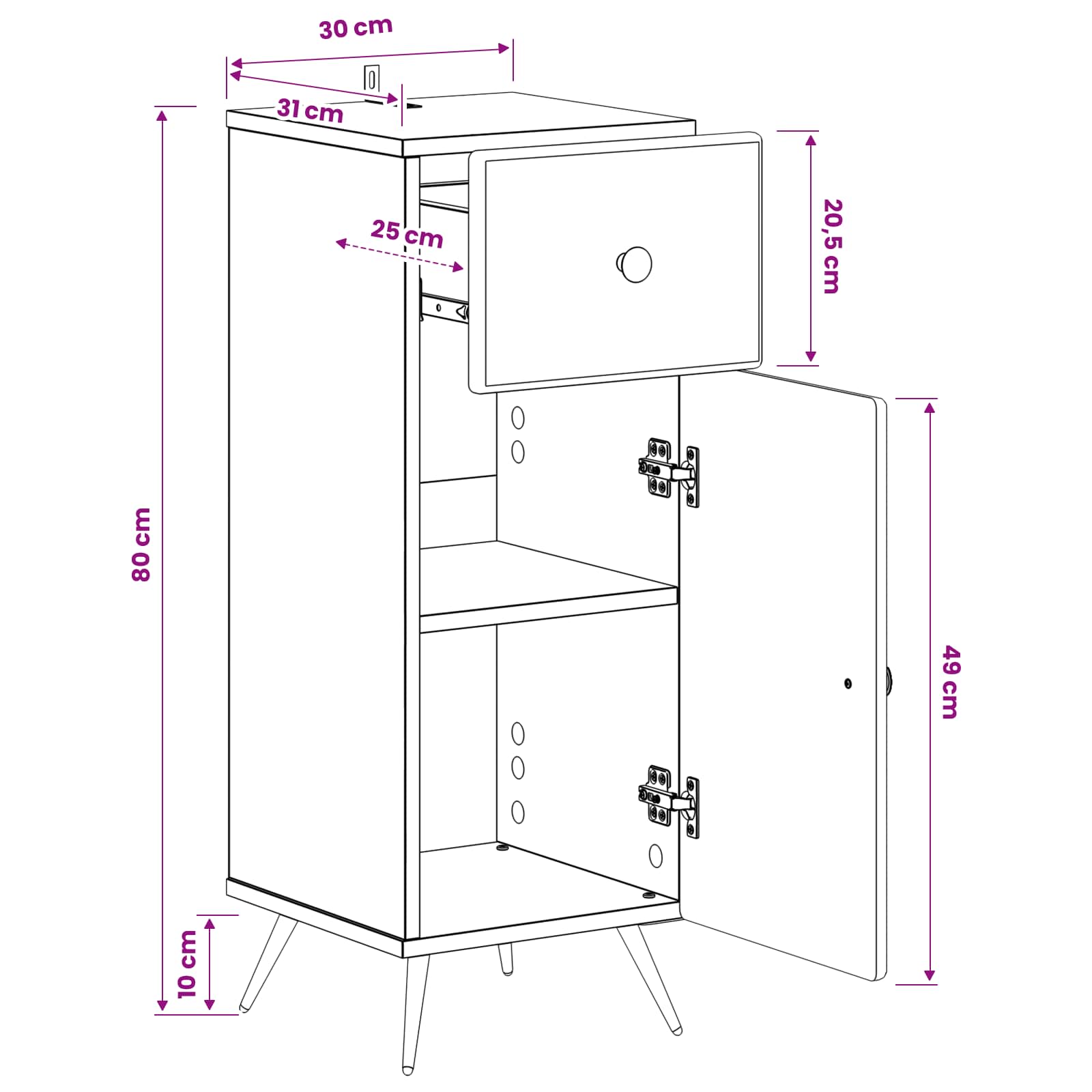 Ντουλάπι Αποθήκευσης Μπάνιου BREDA Γκρι Sonoma 30 x 31 x 80 εκ.