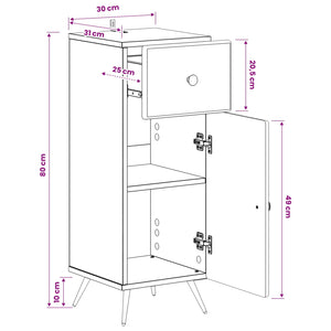 Ντουλάπι Αποθήκευσης Μπάνιου BREDA Γκρι Sonoma 30 x 31 x 80 εκ.