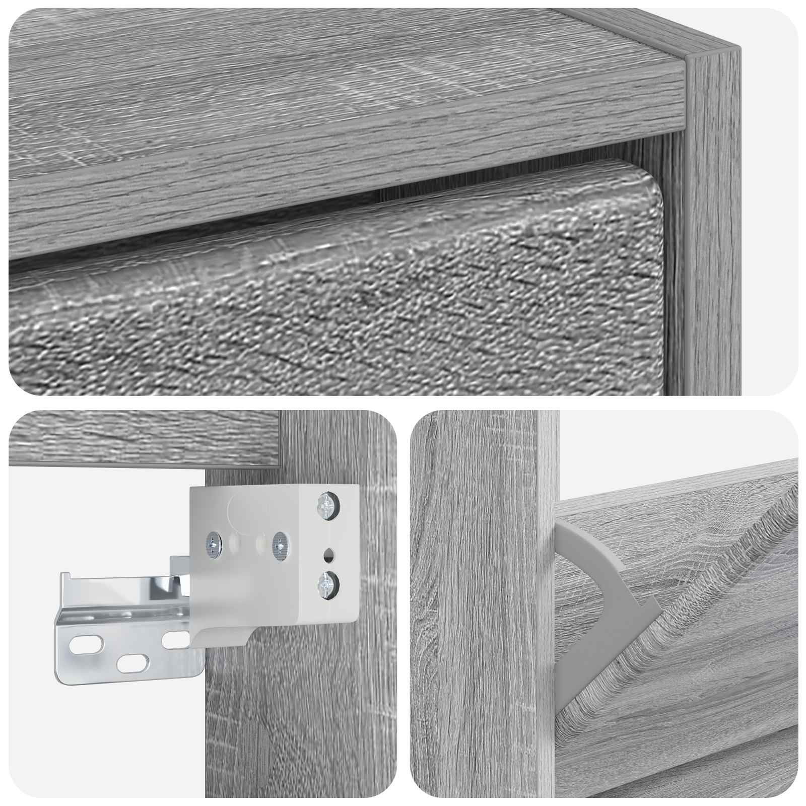 Τοίχου Ντουλάπα Παπουτσιών BREDA 71 x 17 x 43 εκ Γκρι Sonoma - Pakobazaar