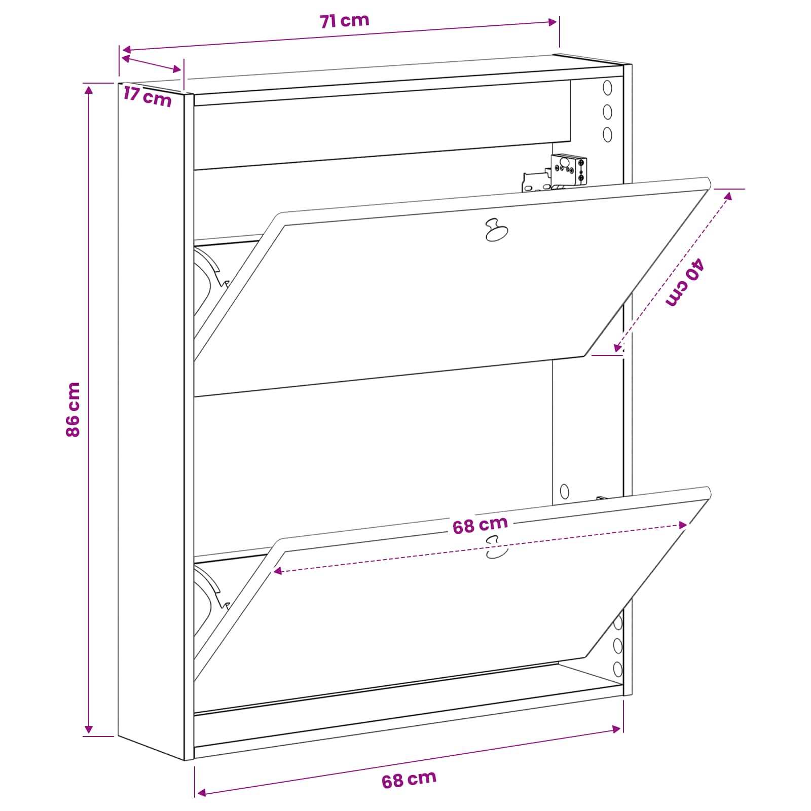 Τοίχου Ντουλάπα Παπουτσιών BREDA 71 x 17 x 86 εκ. Γκρι Sonoma - Pakobazaar