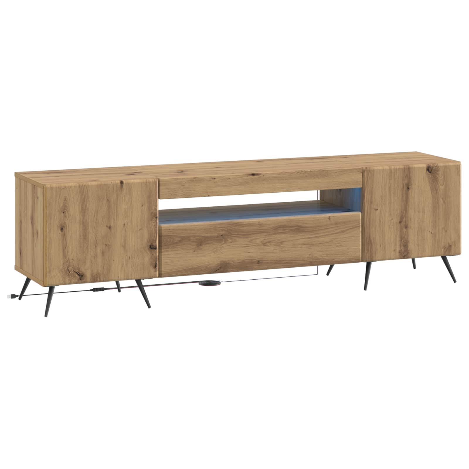 Ντουλάπα LED Τηλεόρασης Artisan Δρυς Επεξεργασμένο Ξύλο - Pakobazaar