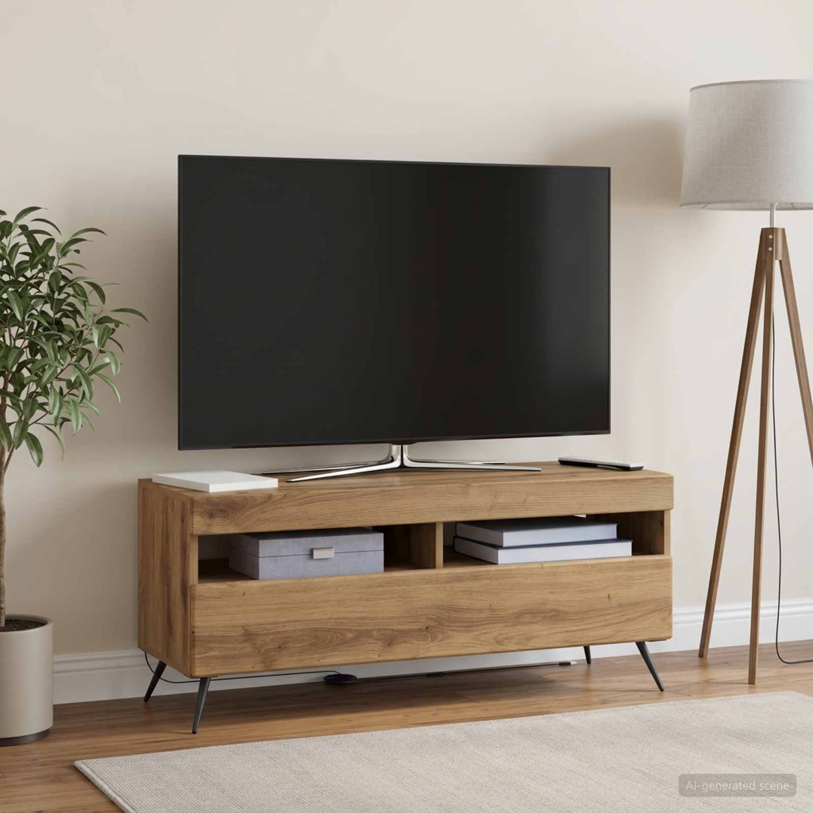Ντουλάπα LED Τηλεόρασης Artisan Δρυς Επεξεργασμένο Ξύλο - Pakobazaar