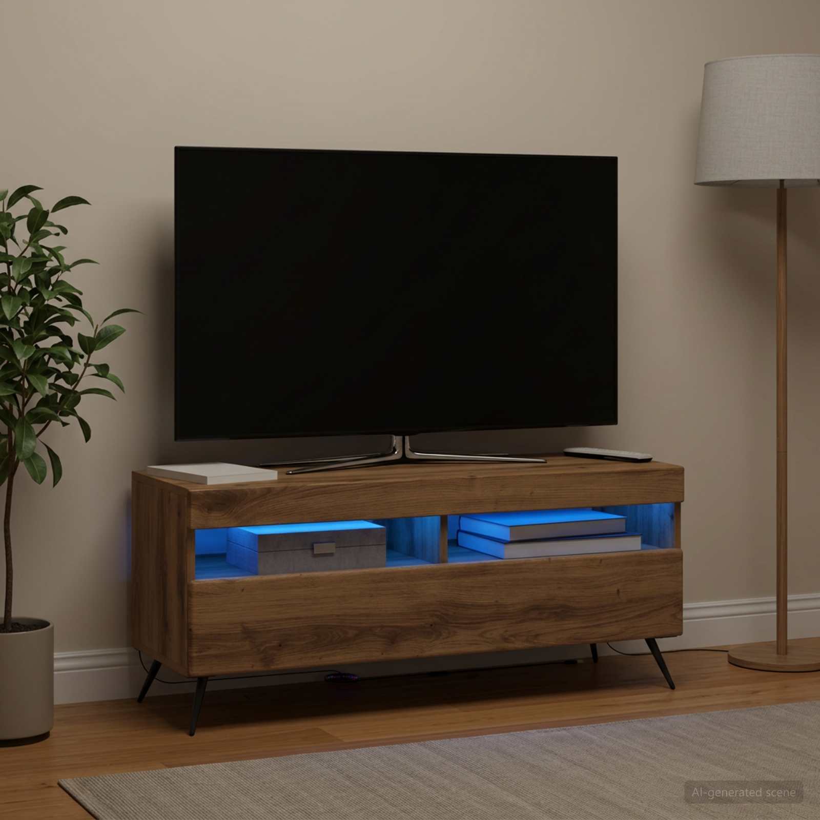 Ντουλάπα LED Τηλεόρασης Artisan Δρυς Επεξεργασμένο Ξύλο - Pakobazaar