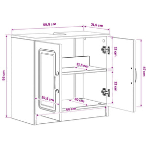 Ντουλάπα Νιπτήρα Mπάνιου UTRECHT Μαύρο 59,5 x 31,5 x 59 εκ. - Pakobazaar