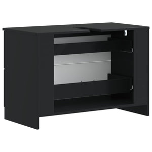 Ντουλάπα Νιπτήρα Mπάνιου UTRECHT Μαύρο 82 x 41 x 56 εκ. - Pakobazaar