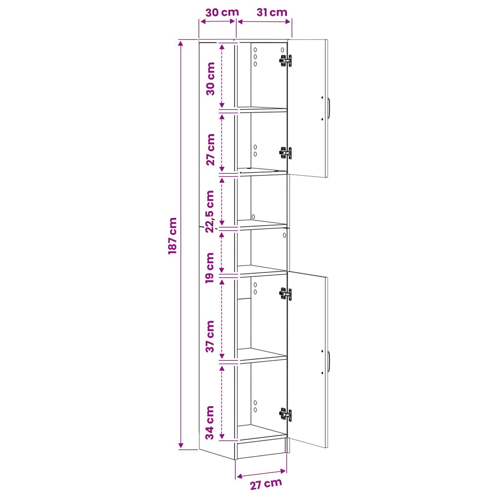 Ντουλάπι Μπάνιου με Ανοιχτό Ράφι UTRECHT Artisan Δρυς - Pakobazaar