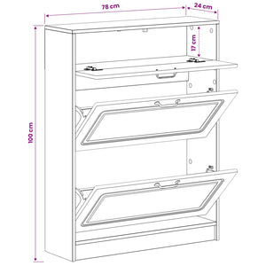 Ντουλάπα Παπουτσιών UTRECHT 78 x 24 x 100 εκ. Γκρι Σκυροδέματος - Pakobazaar