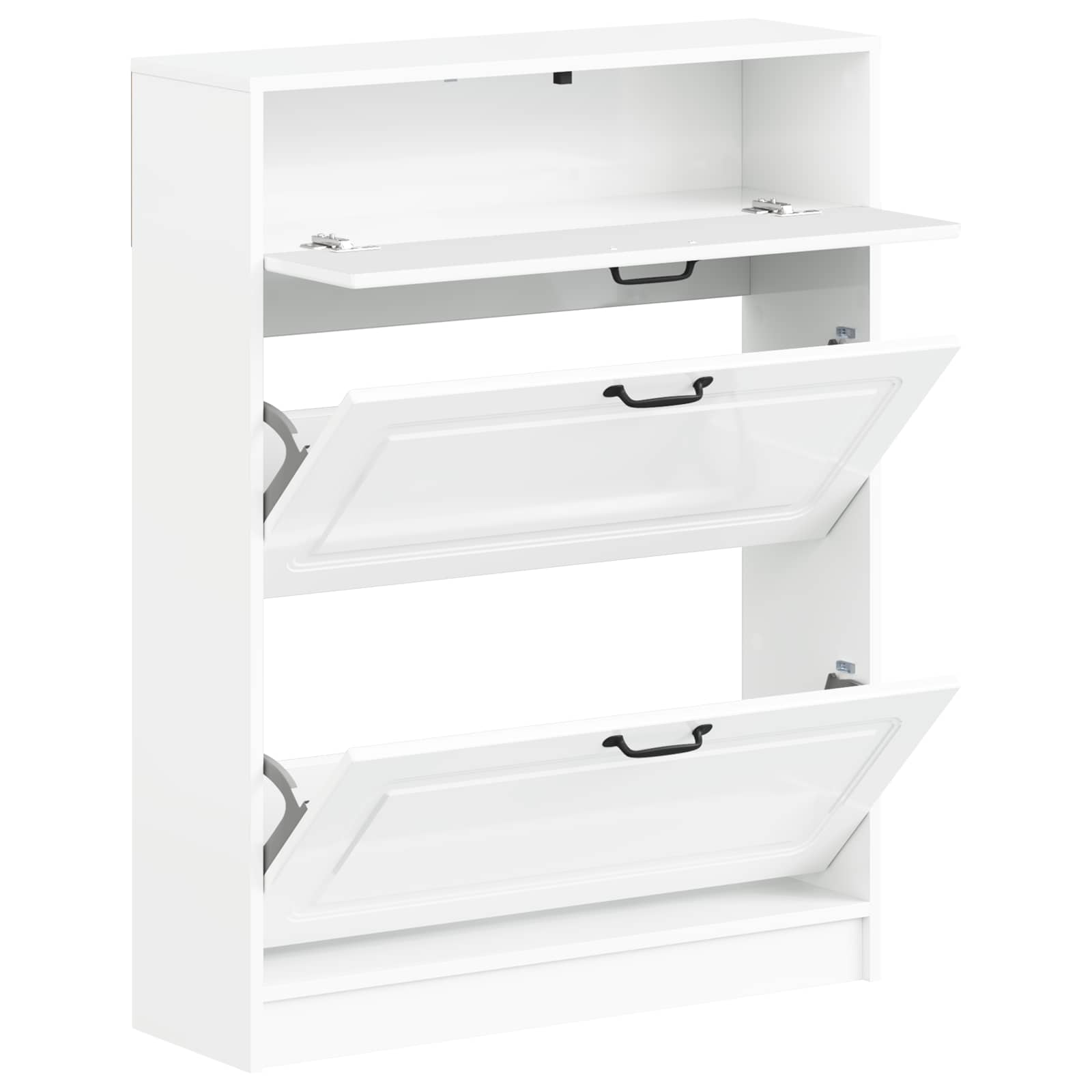 Ντουλάπα Παπουτσιών UTRECHT 78 x 24 x 100 εκ. Γυαλιστερό Λευκό - Pakobazaar