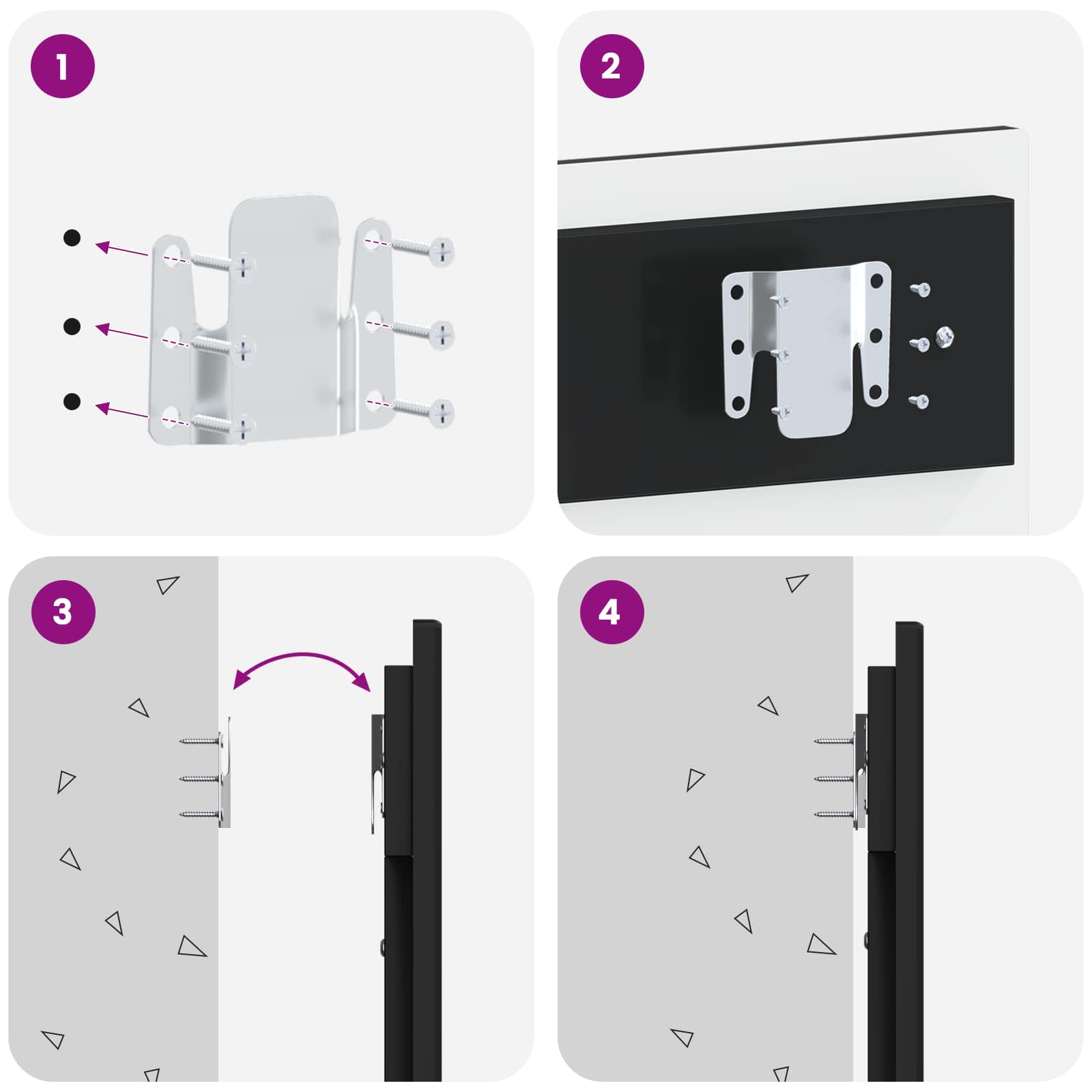 Κεφαλάρι Τοίχου UTRECHT Μαύρο Επεξεργασμένο Ξύλο - Pakobazaar