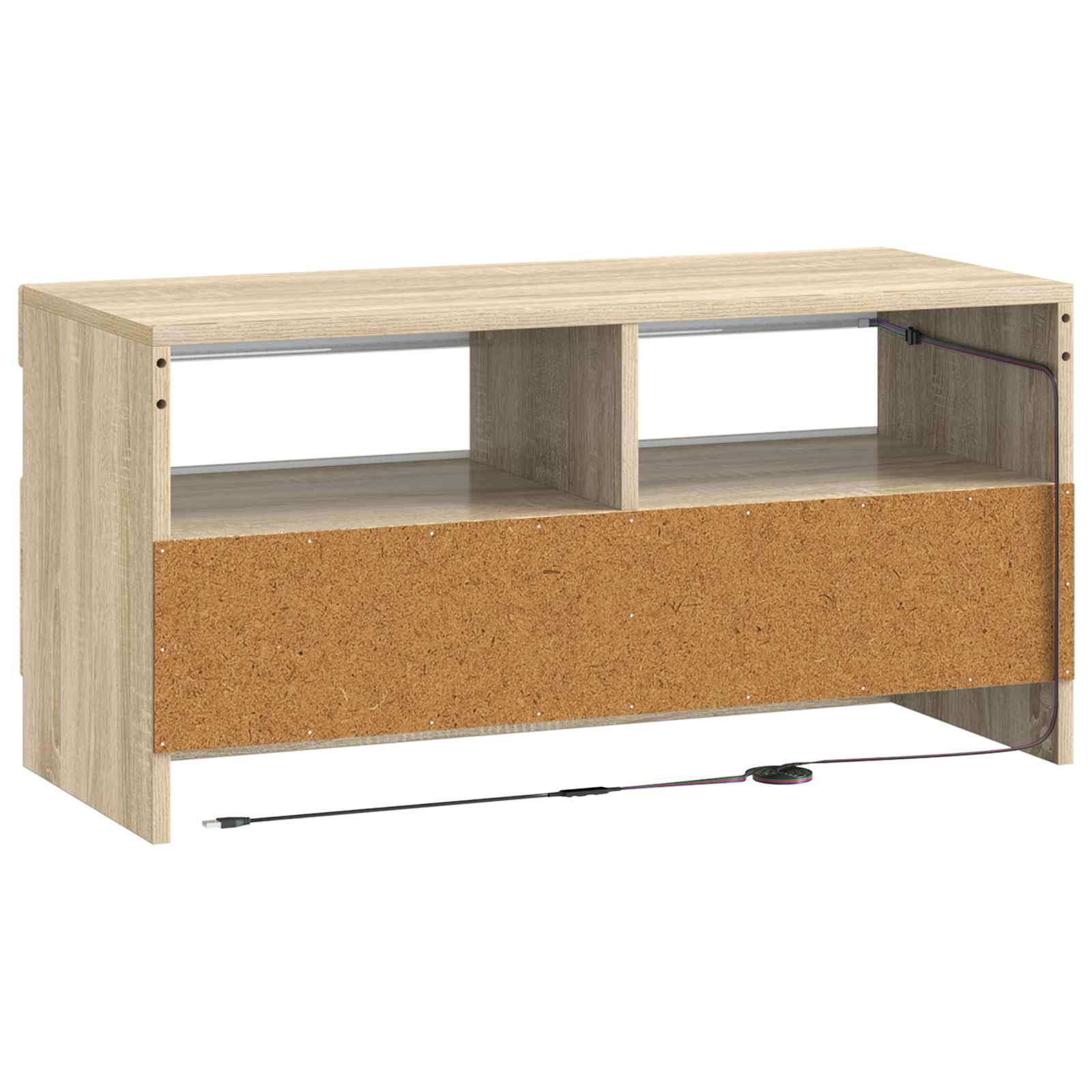 Ντουλάπα LED Τηλεόρασης Sonoma Δρυς Επεξεργασμένο Ξύλο - Pakobazaar