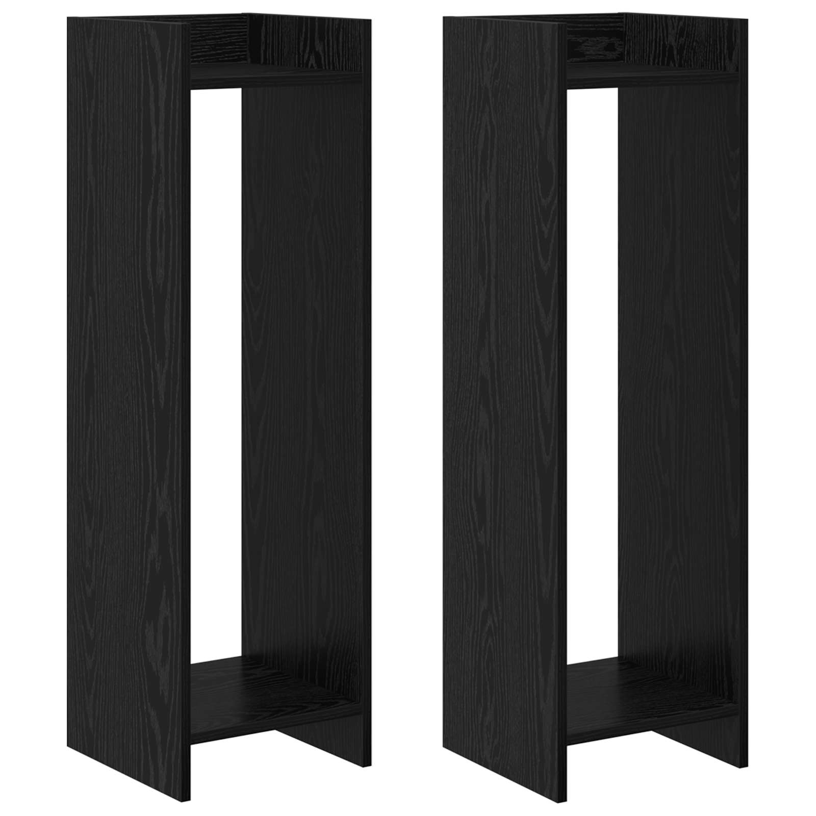Βάση φυτών με ράφι 2 pcs Μαύρη Δρυς 30 x 30 x 100 εκ - Pakobazaar