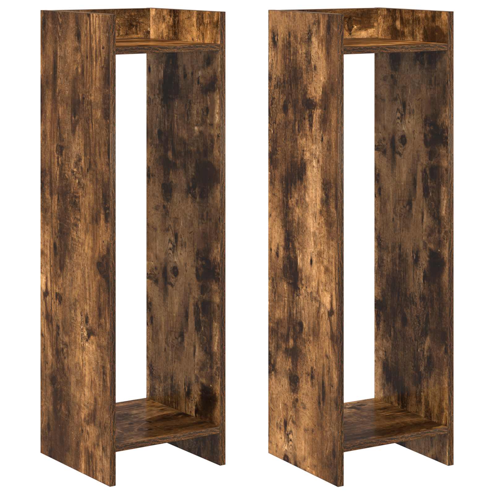 Βάση φυτών με ράφι 2 pcs Καπνιστή Δρυς 30 x 30 x 100 εκ - Pakobazaar