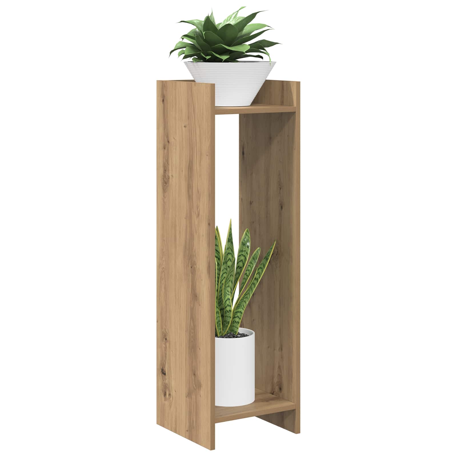 Βάση φυτών με ράφι Τεχνίτικη Δρυς 30 x 30 x 100 εκ - Pakobazaar