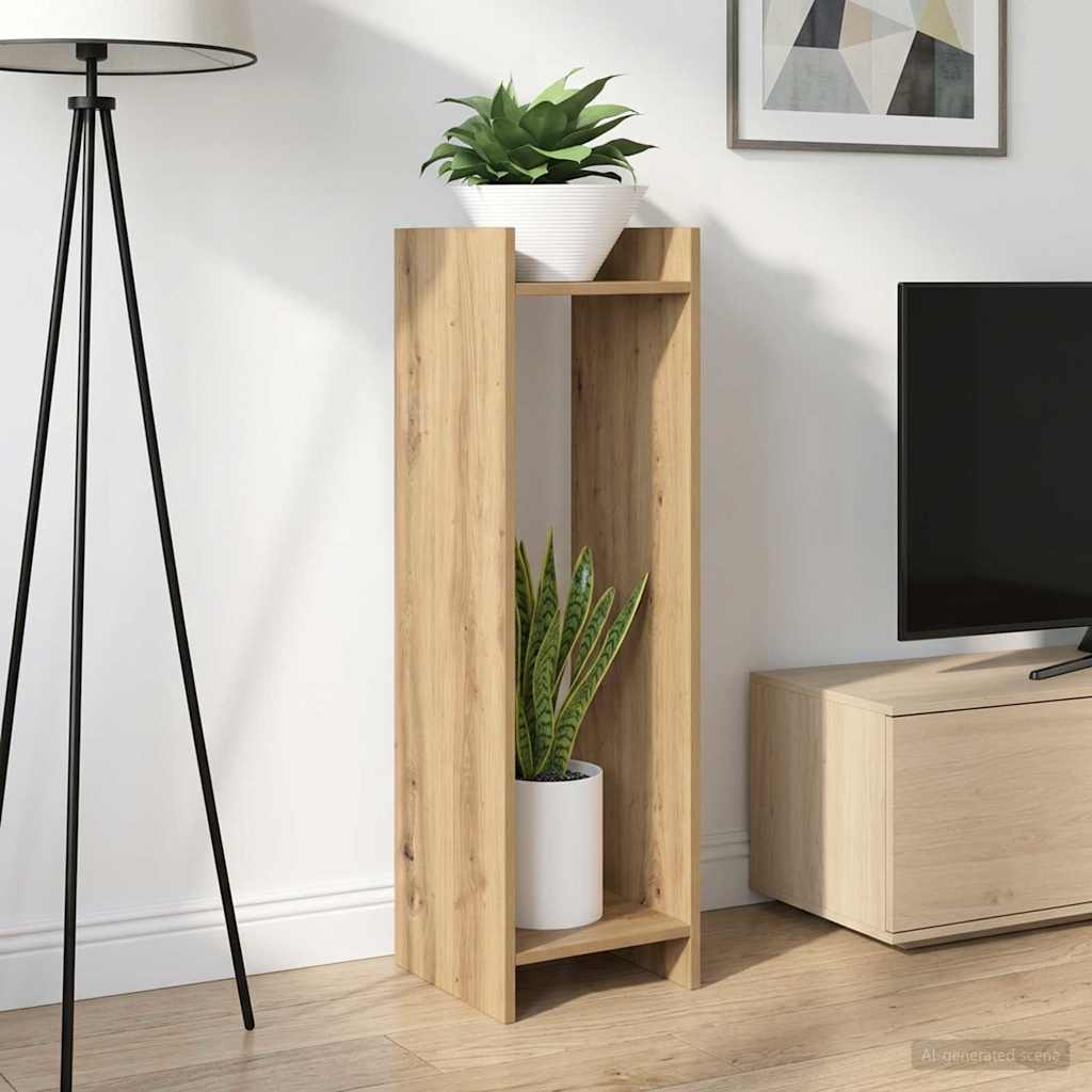 Βάση φυτών με ράφι 2 pcs Τεχνίτικη Δρυς 30 x 30 x 100 εκ - Pakobazaar