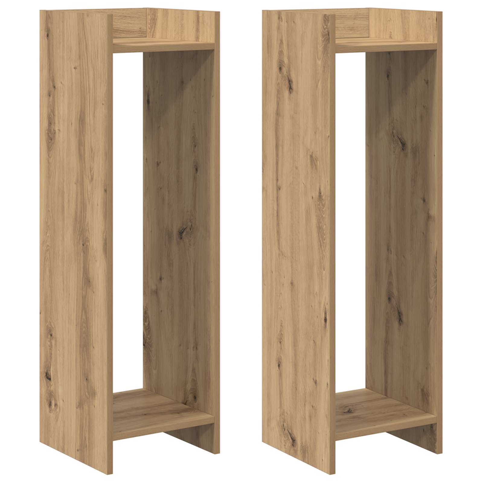 Βάση φυτών με ράφι 2 pcs Τεχνίτικη Δρυς 30 x 30 x 100 εκ - Pakobazaar