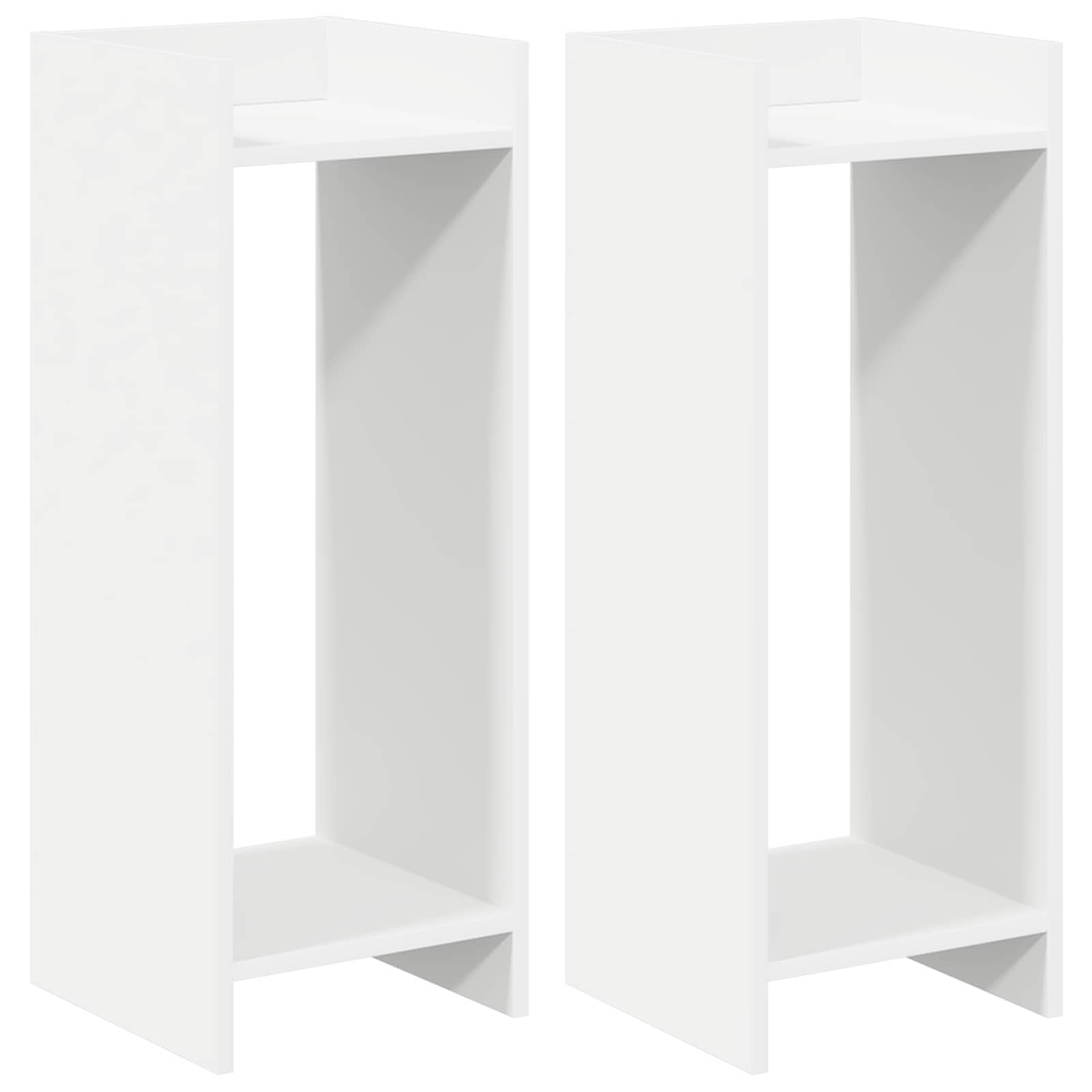 Βάση φυτών με ράφι 2 pcs Λευκός 30 x 30 x 80 cm - Pakobazaar