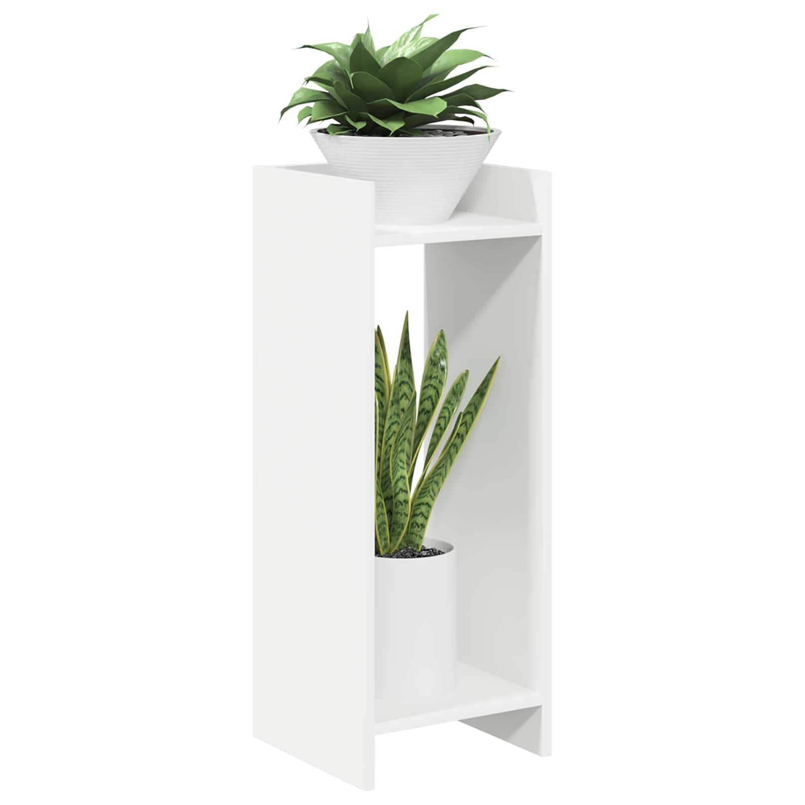 Βάση φυτών με ράφι 2 pcs Λευκός 30 x 30 x 80 cm - Pakobazaar