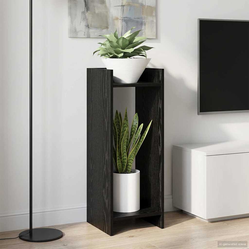 Βάση φυτών με ράφι 2 pcs Μαύρη Δρυς 30 x 30 x 80 cm - Pakobazaar
