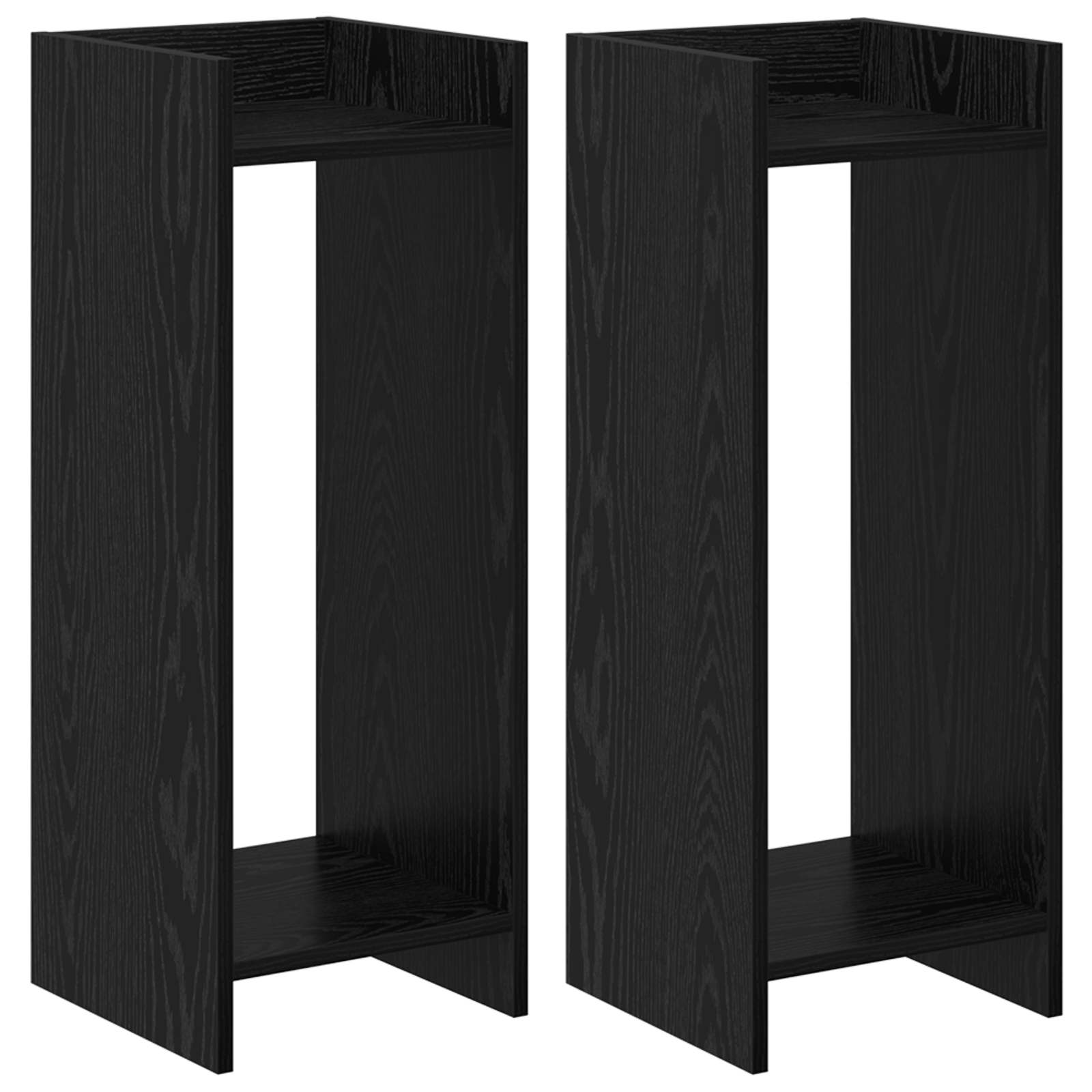 Βάση φυτών με ράφι 2 pcs Μαύρη Δρυς 30 x 30 x 80 cm - Pakobazaar