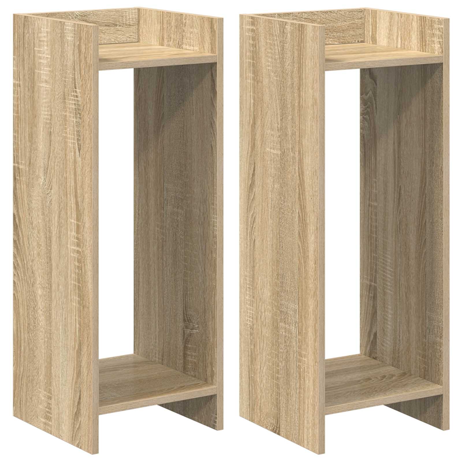 Βάση φυτών με ράφι 2 pcs Δρύς Sonoma 30 x 30 x 80 cm - Pakobazaar