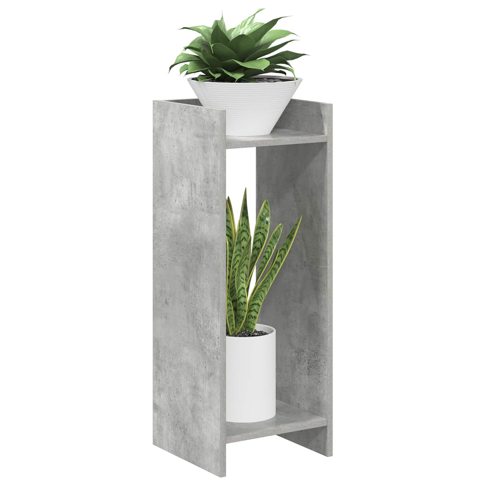 Βάση φυτών με ράφι Σκυρόχρωμο Γκρι 30 x 30 x 80 cm - Pakobazaar