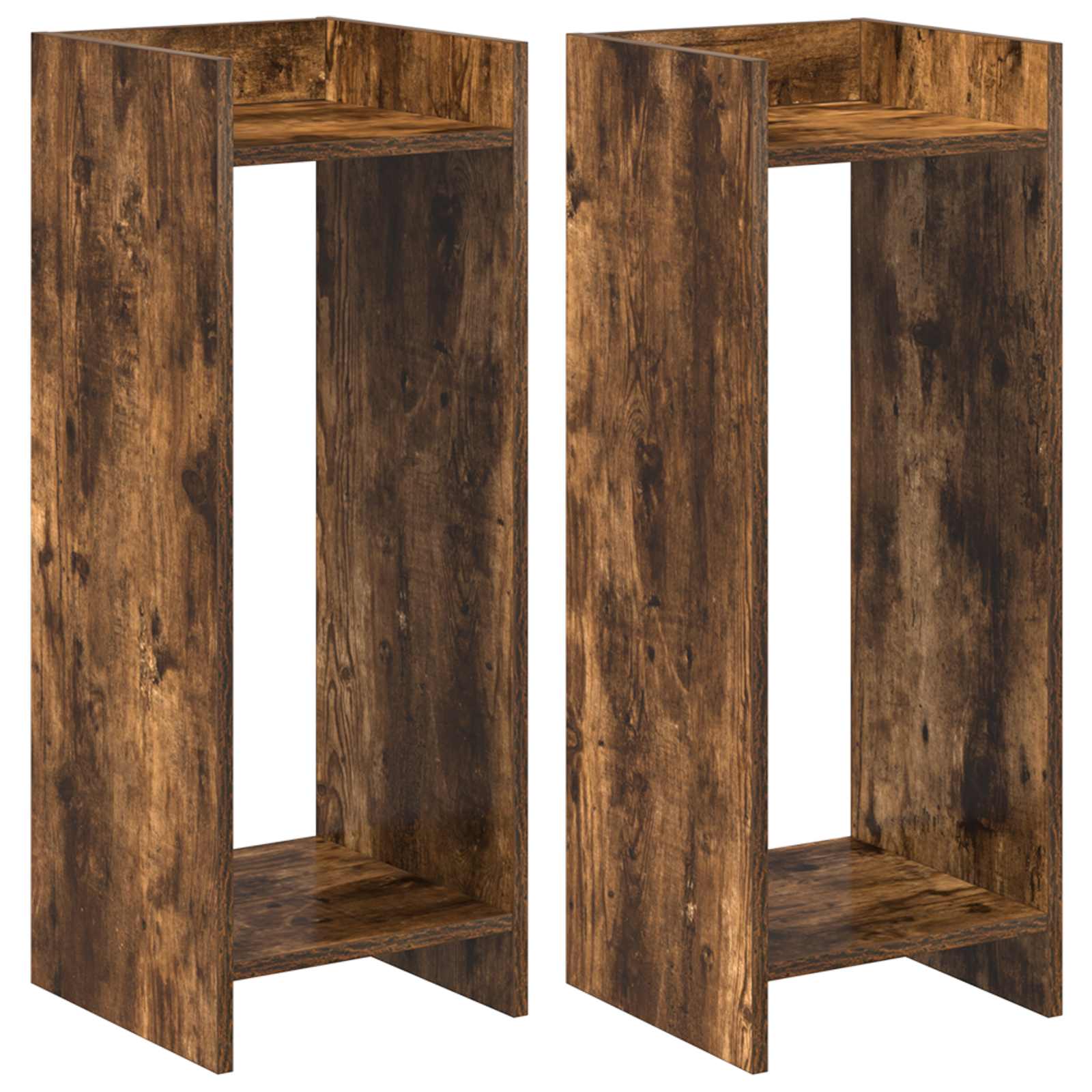 Βάση φυτών με ράφι 2 pcs Καπνιστή Δρυς 30 x 30 x 80 cm - Pakobazaar