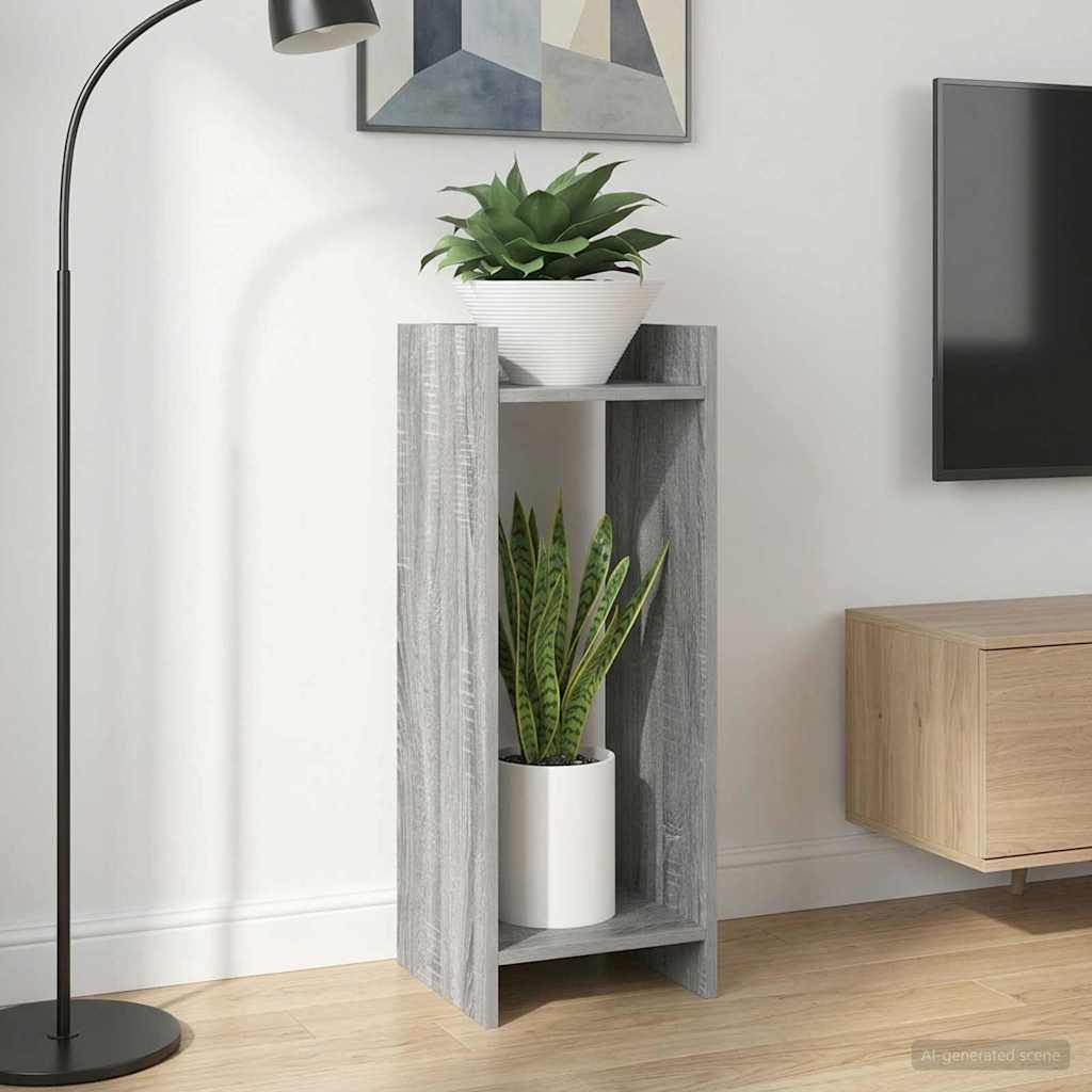 Βάση φυτών με ράφι 2 pcs Γκρι Σονομά 30 x 30 x 80 cm - Pakobazaar