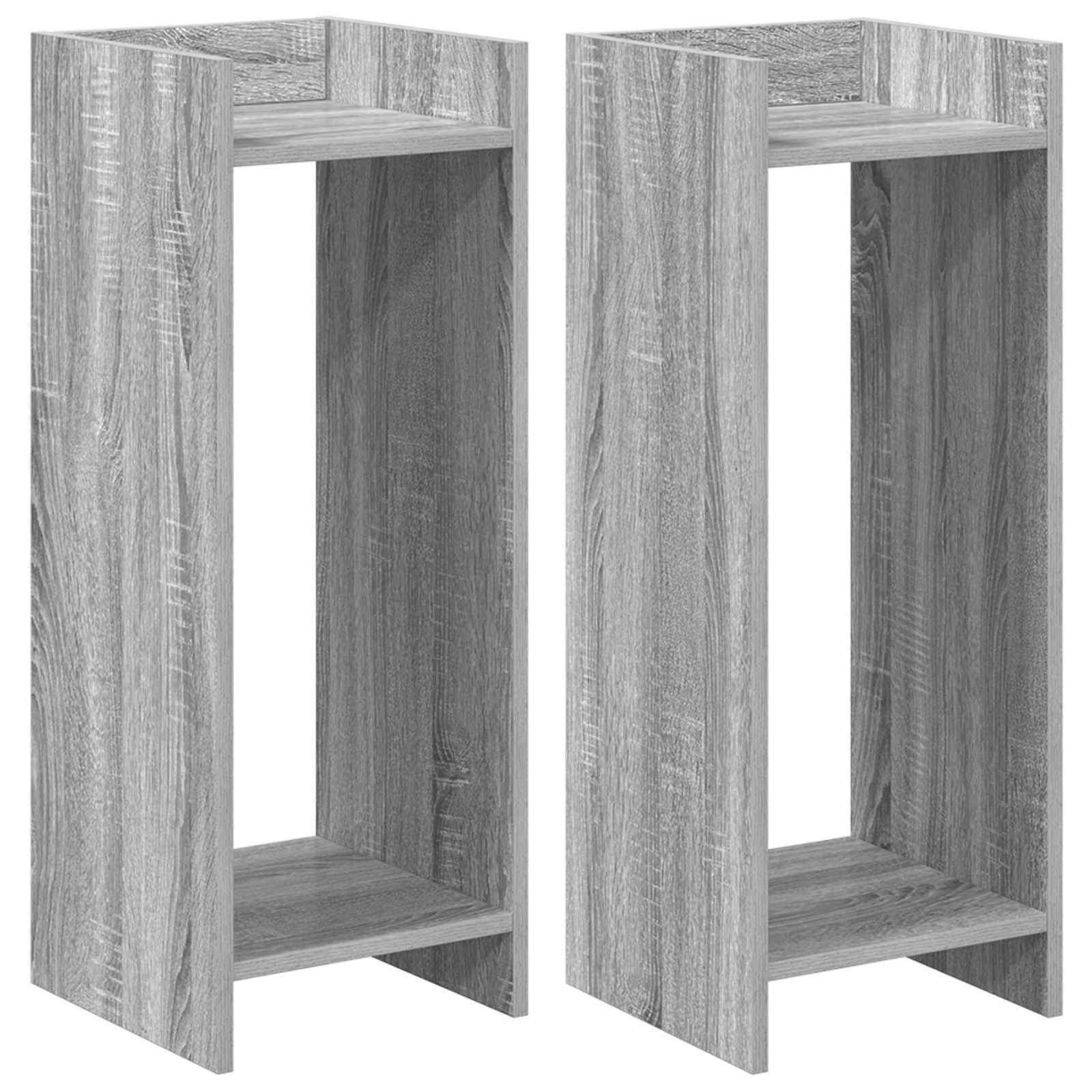 Βάση φυτών με ράφι 2 pcs Γκρι Σονομά 30 x 30 x 80 cm - Pakobazaar