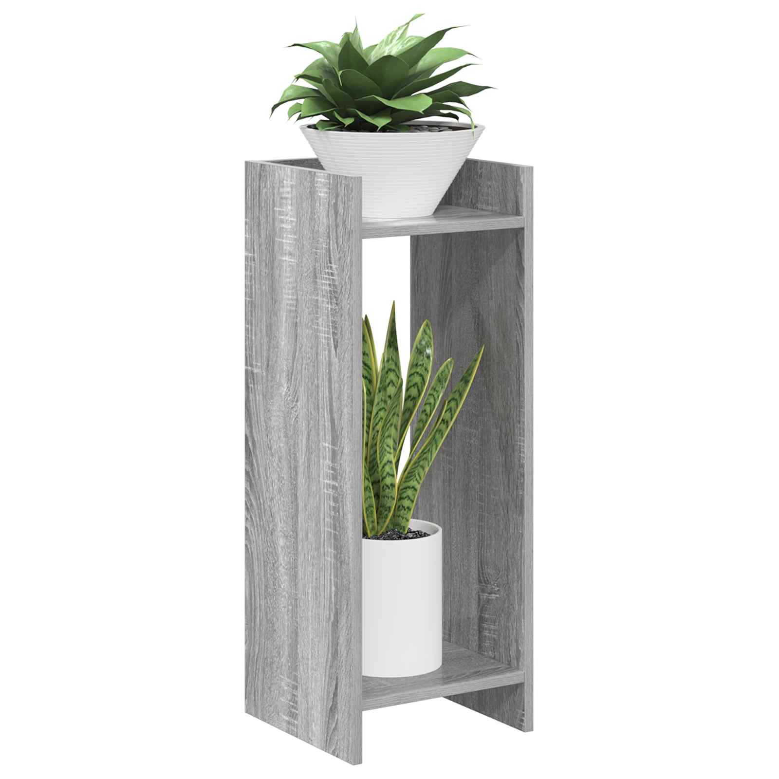 Βάση φυτών με ράφι 2 pcs Γκρι Σονομά 30 x 30 x 80 cm - Pakobazaar