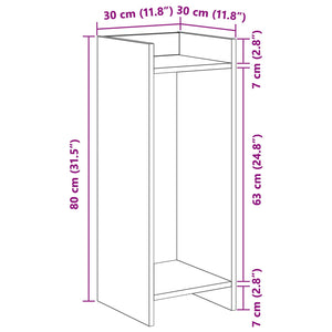 Βάση φυτών με ράφι 2 pcs Γκρι Σονομά 30 x 30 x 80 cm - Pakobazaar