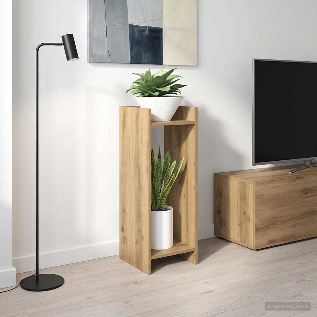 Βάση φυτών με ράφι Τεχνίτικη Δρυς 30 x 30 x 80 cm - Pakobazaar