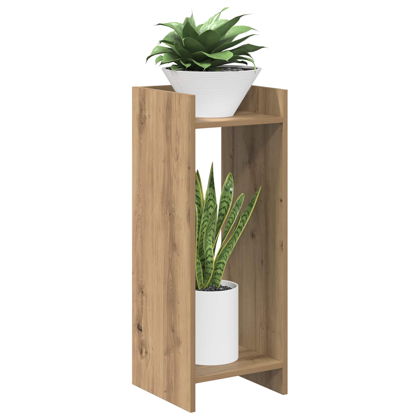 Βάση φυτών με ράφι Τεχνίτικη Δρυς 30 x 30 x 80 cm - Pakobazaar
