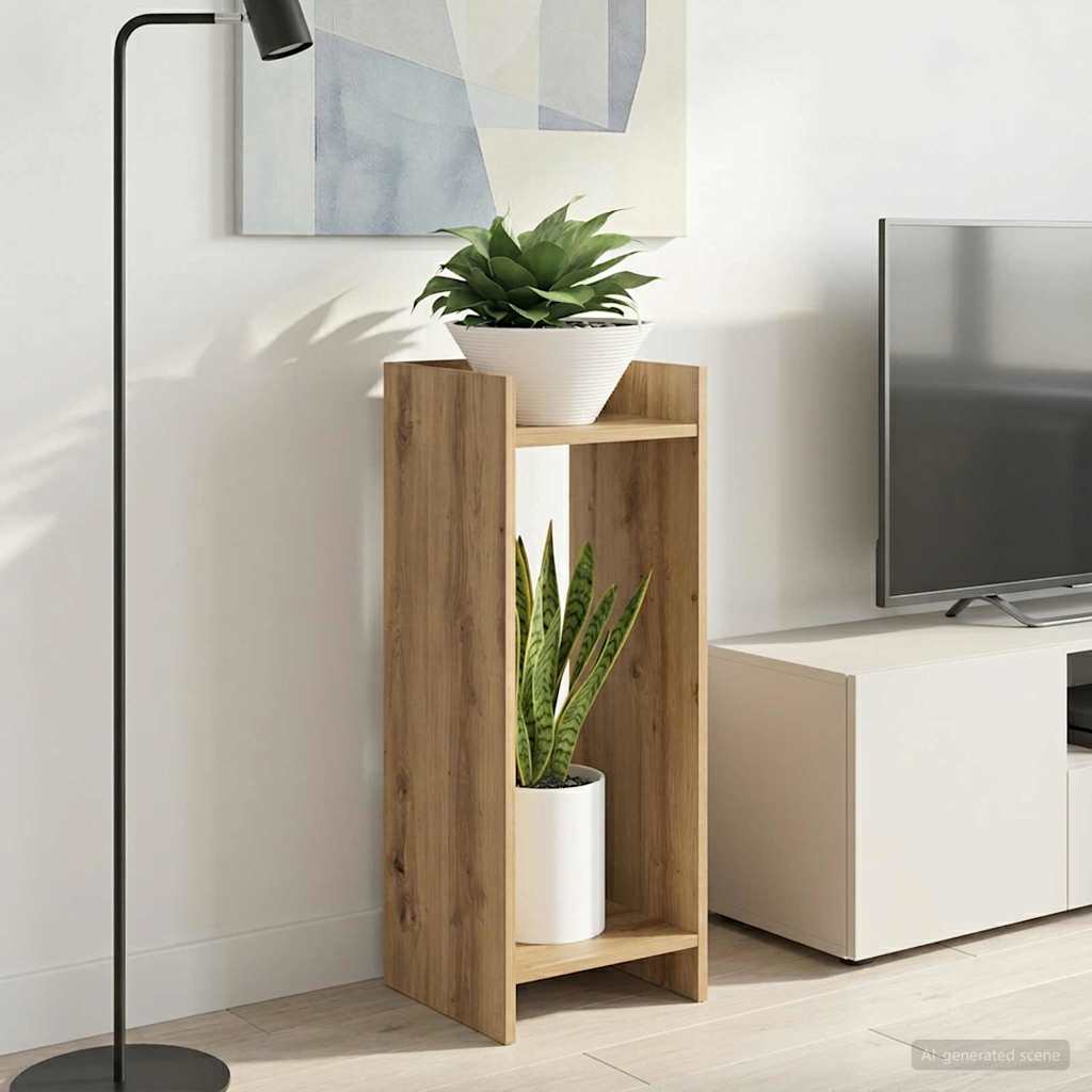 Βάση φυτών με ράφι 2 pcs Τεχνίτικη Δρυς 30 x 30 x 80 cm - Pakobazaar