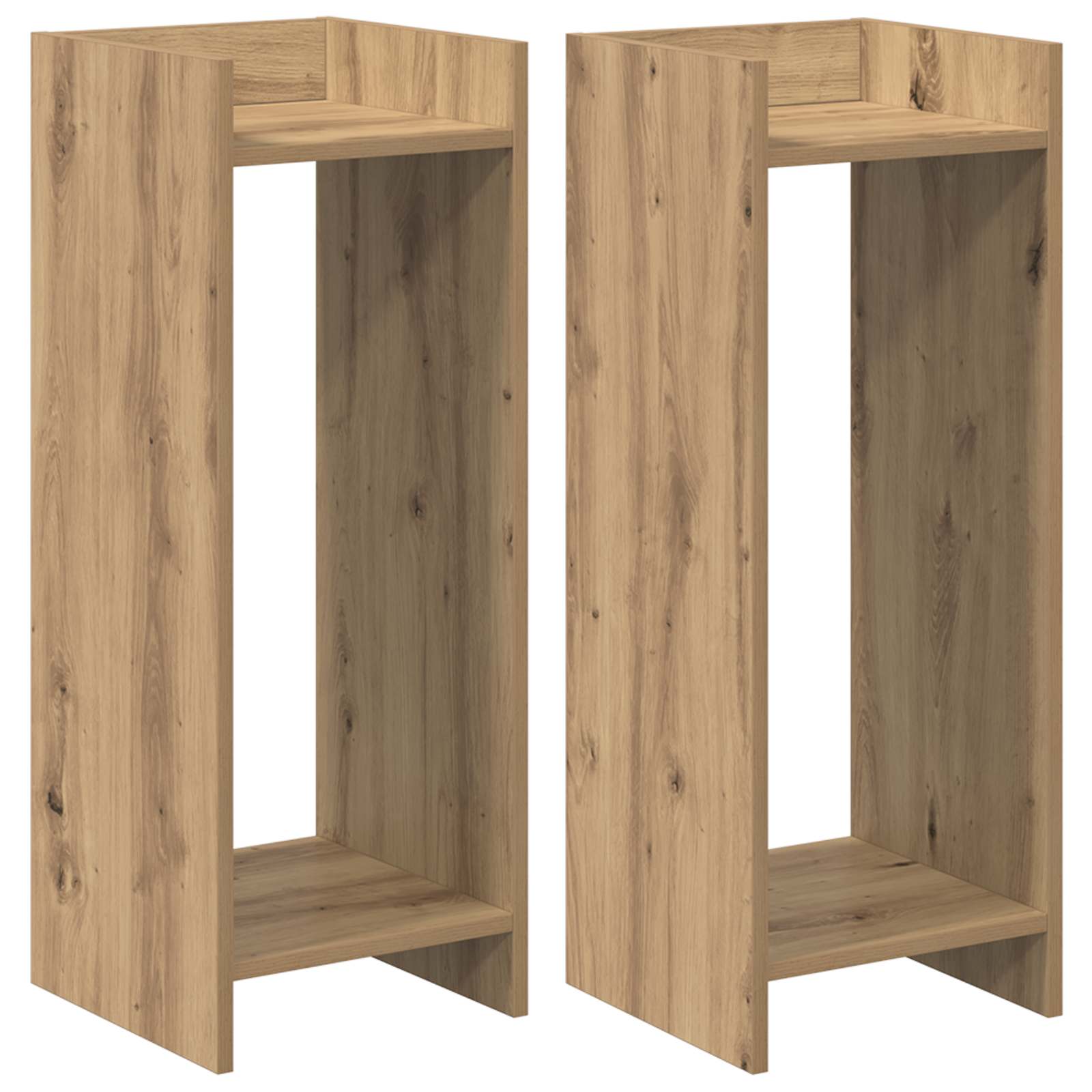 Βάση φυτών με ράφι 2 pcs Τεχνίτικη Δρυς 30 x 30 x 80 cm - Pakobazaar