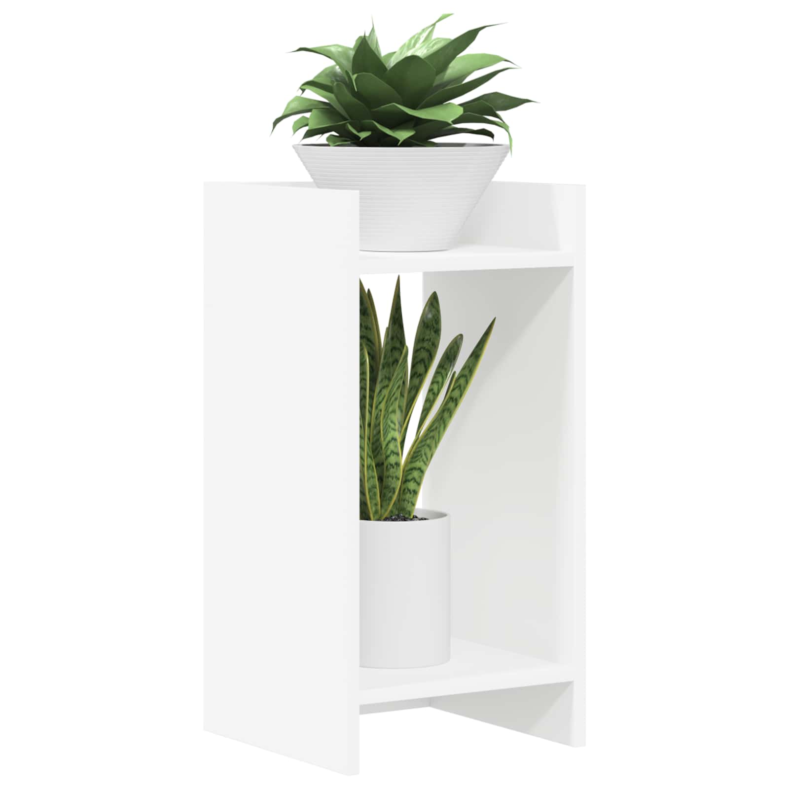 Βάση φυτών Λευκός 30 x 30 x 60 cm Μηχανικά επεξεργασμένο ξύλο - Pakobazaar