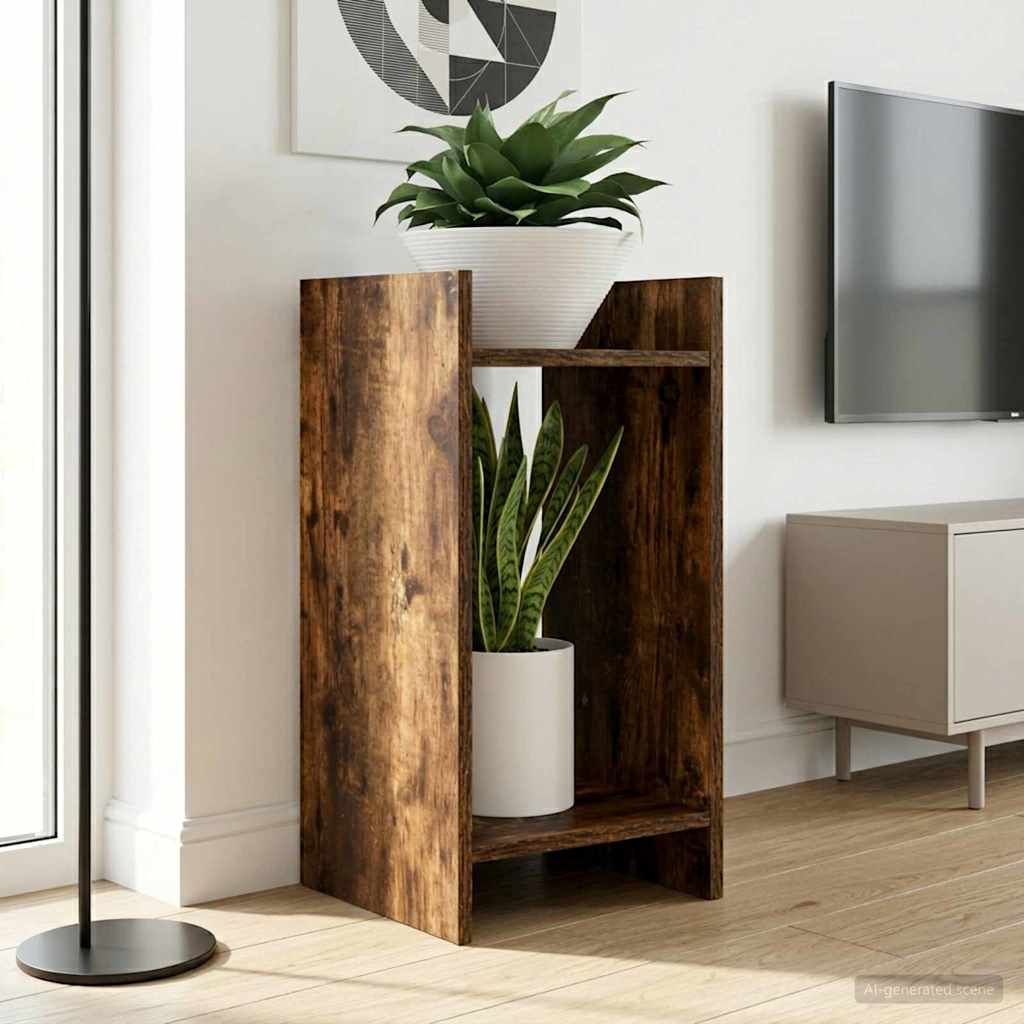 Βάση φυτών με ράφι 2 pcs Καπνιστή Δρυς 30 x 30 x 60 cm - Pakobazaar