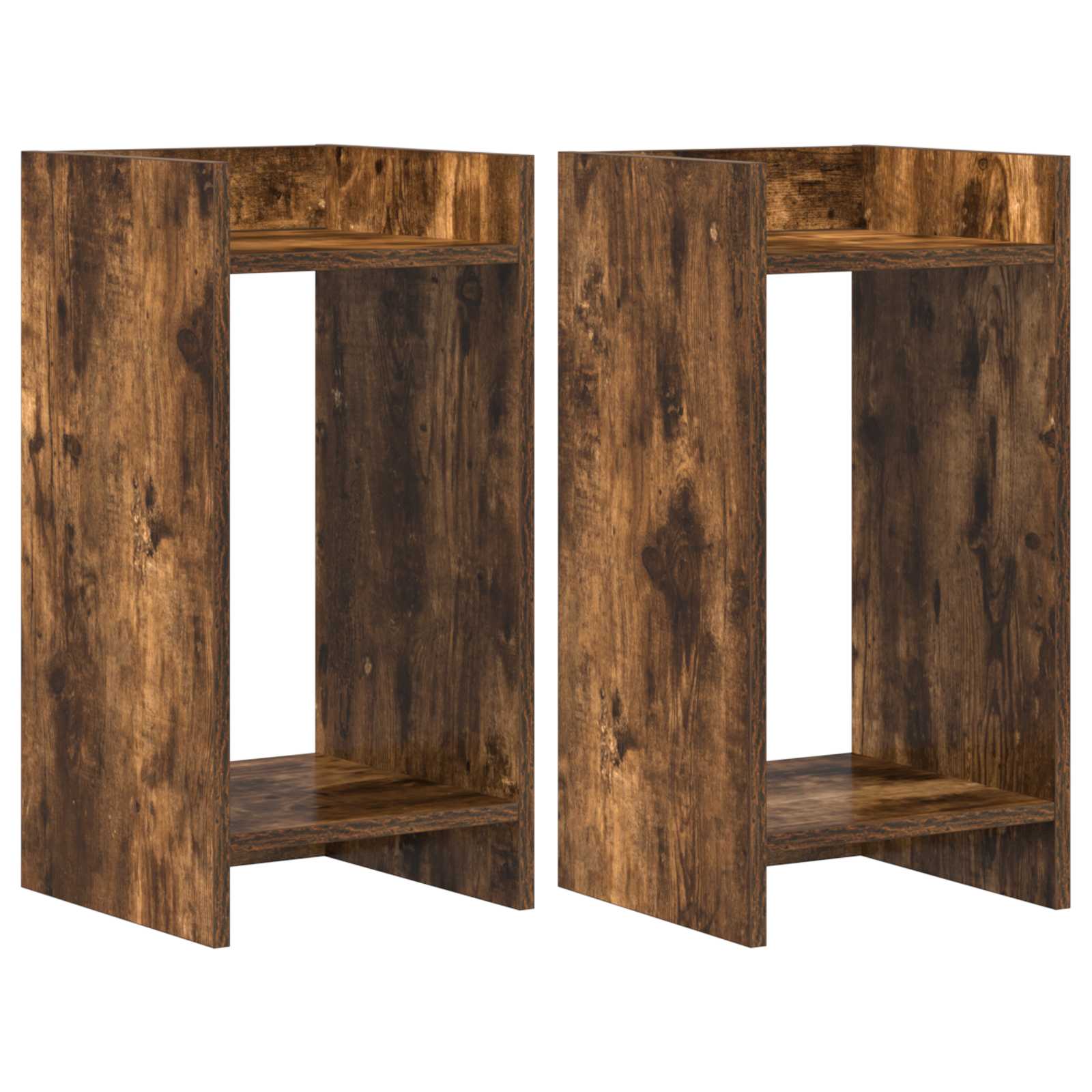 Βάση φυτών με ράφι 2 pcs Καπνιστή Δρυς 30 x 30 x 60 cm - Pakobazaar