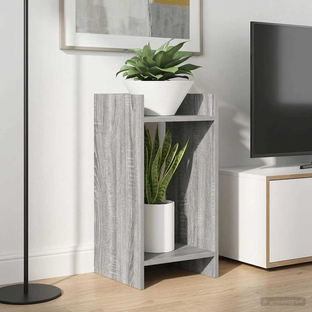 Βάση φυτών με ράφι 2 pcs Γκρι Σονομά 30 x 30 x 60 cm - Pakobazaar